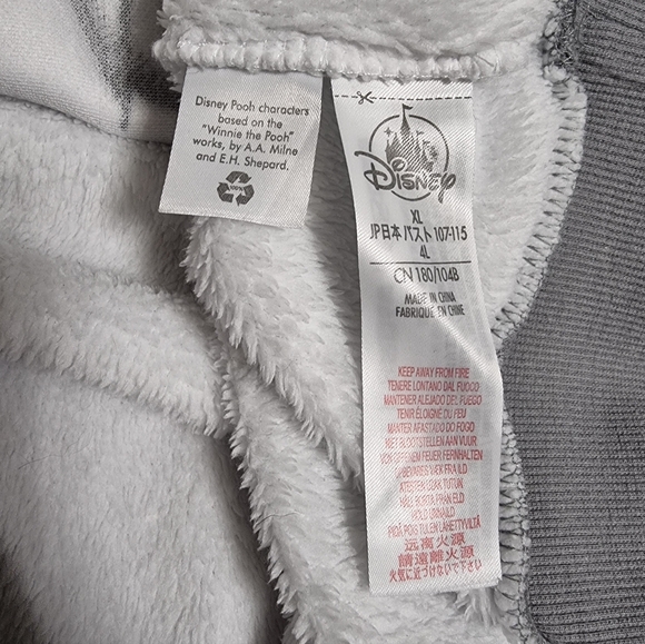 Disney Fleece Eeyore Embroidered Sweater with Patterned Sleeves Sz XL - Picture 6 of 10